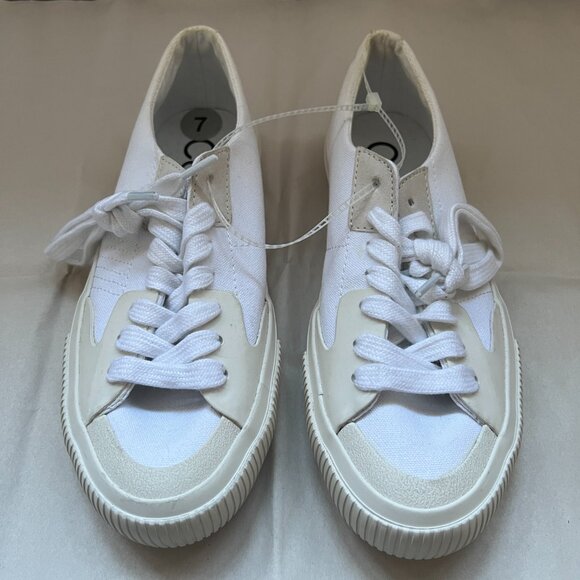 Calvin Klein KCLAURI-R Women's White Off-White Canvas Sneaker Shoes, Size 7M - Picture 2 of 8